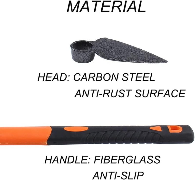 LUBAN Single Head Sharp Hoe with Heavy Duty Forged Adze and Ergonomic Non-Slip Handle for Loosening Soil, Seeding, Camping Outdoor 39mm/15-Inch - Image 3